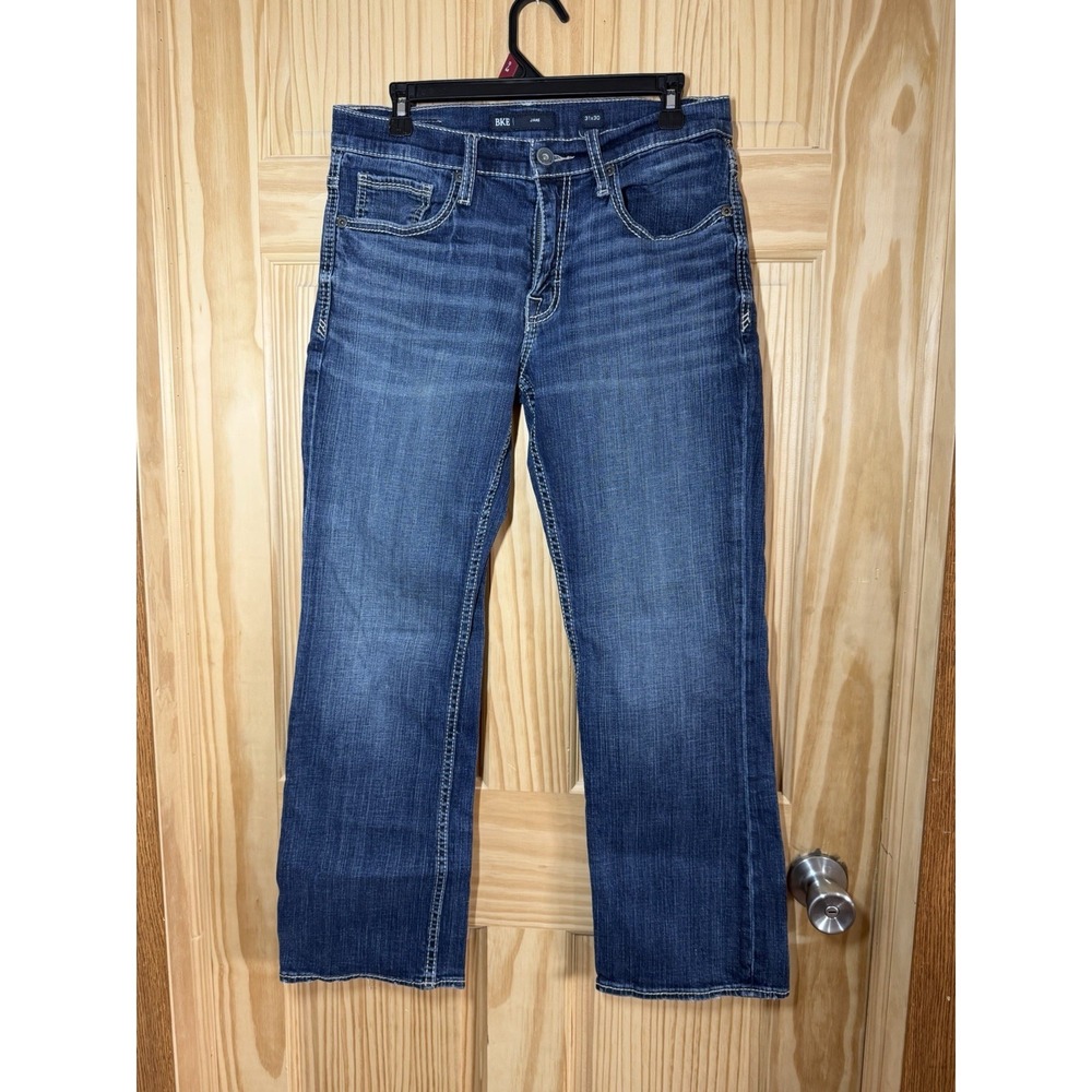 BKE Men's Jake 31x30 Bootcut Medium Blue Denim 5-Pocket Jeans Button Zip Up